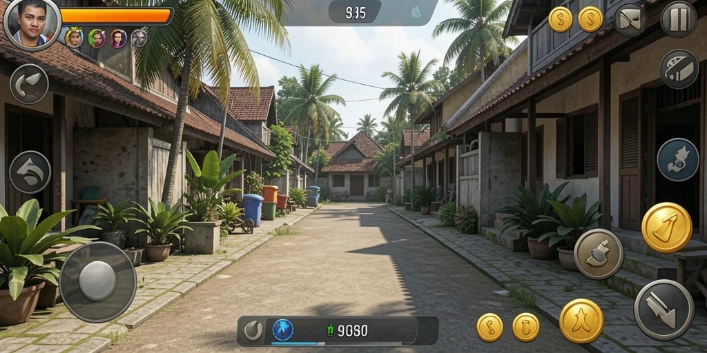 Screenshot menampilkan karakter utama dalam pertarungan.